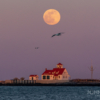 Supermoon Over Life Saving Station